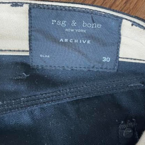 Rag and Bone Mens Slim Black Jeans - Picture 3 of 3